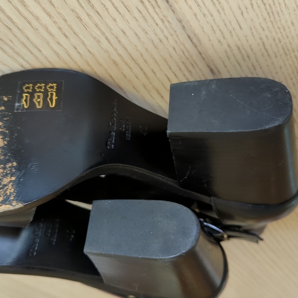 THE KOOPLES Black Leather Women's Multi Buckle Boot Chunky Open Toe Heels Sz 40 - Picture 10 of 11